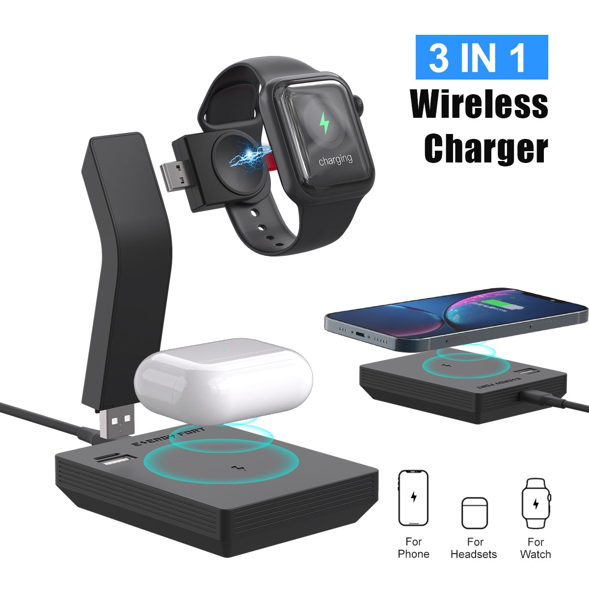 3 in 1 Wireless Charger Stand Fast