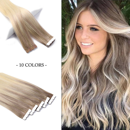 Tape in hair Extensions Human Straight